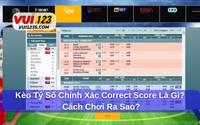 Kèo Tỷ Số Chính Xác Correct Score Là Gì? Cách Chơi Ra Sao? Kèo tỷ số chính xác