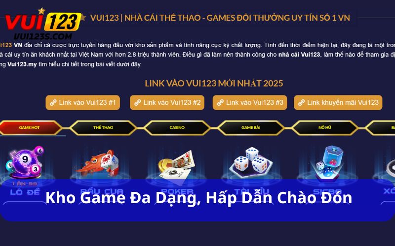 Đăng Ký Vui123 - Trải Nghiệm Game Đỉnh Cao Trong Tích Tắc Kho game đa dạng, hấp dẫn chào đón